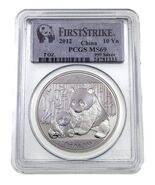 2012 China .999 Silber 1 Unze Panda Bewertet Von PCGS Als MS69 First Strike - €90,03 EUR