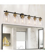 Bathroom Vanity Light:6-Light Rustproof Metal Glass Fixture for Bathroom... - $169.48