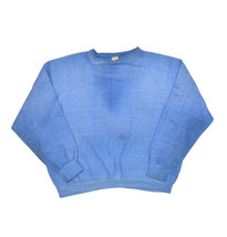 Vintage 80s Sweatshirt Mens L Sportswear Blank Blue Faded Distressed Gru... - £21.32 GBP