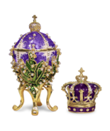 Purple Lilies of the Valley Easter Egg Replica Extra Large 5.9 inch + Crown - $77.17