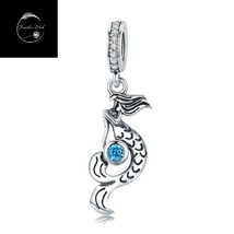 Genuine Sterling Silver 925 Mermaid Sea Princess Travel Pendant Dangle Charm Mum - £15.93 GBP