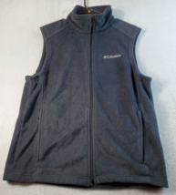 Columbia Vest Mens Size Medium Black Fleece 100% Polyester Pockets Logo Full Zip - $11.08