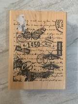 Dawn Houser Inkadinkado Large Script and Postmark Background Rubber Stamp 8372 Y - £7.45 GBP