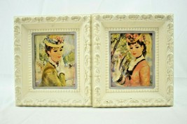 Vintage Mid-Century  French Shabby Chic Framed Art Prints - Pair (8 x 6.75) - £29.68 GBP