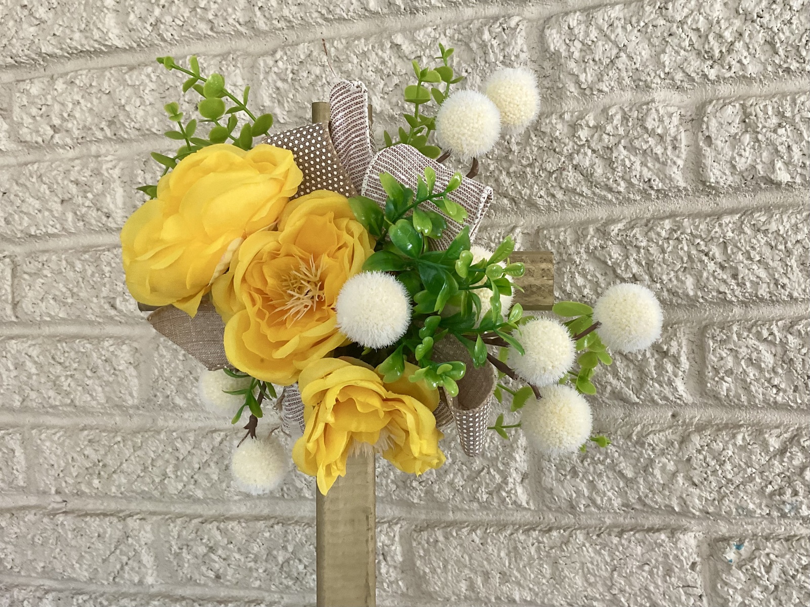 Cemetery cross , grave decoration for spring, memorial for grave at ceme... - $25.00