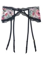 Victoria&#39;s Secret Garter Belt Very Sexy Lingerie Black Floral Extra Small XS S - £10.50 GBP