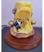 RARE- Beauty And The Beast Wax Figurine with Candle In Domed Showcase  - £227.14 GBP