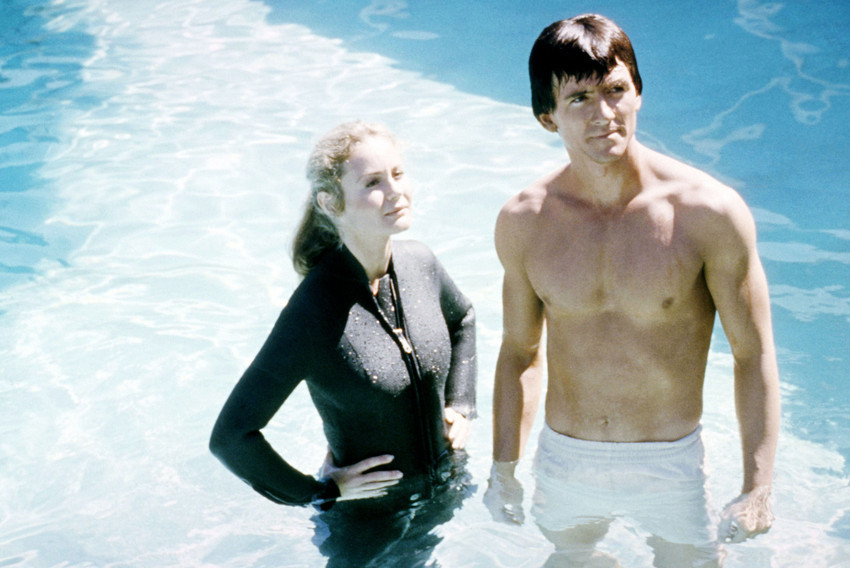 Patrick Duffy in Man from Atlantis barechested with Belinda Montgomery in wetsui - $23.99
