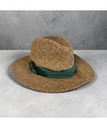 Summer Club Wide Brim Straw Sun Hat Small 20" Green Band Styled in Australia - $17.10