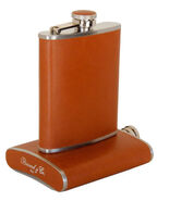 Brizard  Flask 8 oz. Sunrise Tan  Leather  Made in USA NIB - $2,732.18 MXN