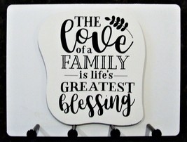 Wall Mounted Keychain Holder Rack - &quot;The love of a family...Greatest ble... - £15.14 GBP