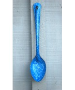 Graniteware Blue Spoon Kitchen Camping Tool White Specks - $18.11 CAD