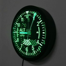 Altimeter Neon Sign LED Wall Clock Altitude Meter Tracking Pilot Air Plane - £51.46 GBP
