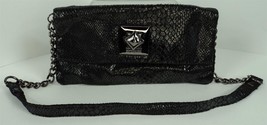 Kenneth Cole Reaction Black Faux Reptile Shoulder Bag Purse - £11.40 GBP