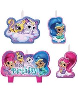 Shimmer and Shine Molded Birthday Candles Cake Topper Decorations 4 Piec... - $92.73 MXN