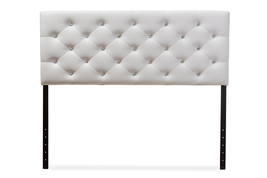 Leena White Faux Leather Upholstered Button-tufted Queen Size Headboard - $2,609.17 MXN