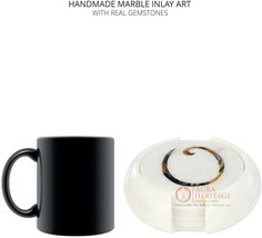 Decorative Marble Coaster Set Inlay Stone Kitchen Decor Christmas Gift E... - $227.70