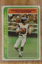 1977 Highlights Topps Football Card #5 Fran Tarkenton Completes 17 of 18 Passes - £7.28 GBP