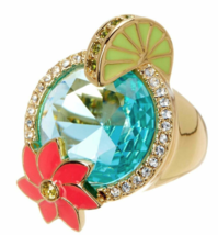 8Kate Spade Out of Office Poolside Cocktail Ring 7 Blue Statement Novelty Blue - £47.46 GBP