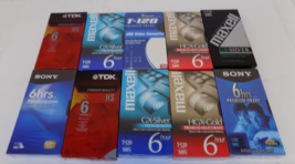 Mixed Lot of 10 Premium T-120 Blank VHS VCR Video Tapes TDK Sony Maxell ... - £30.83 GBP