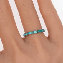 sz5.5 Vintage Zuni channel inlay turquoise silver band - £66.68 GBP