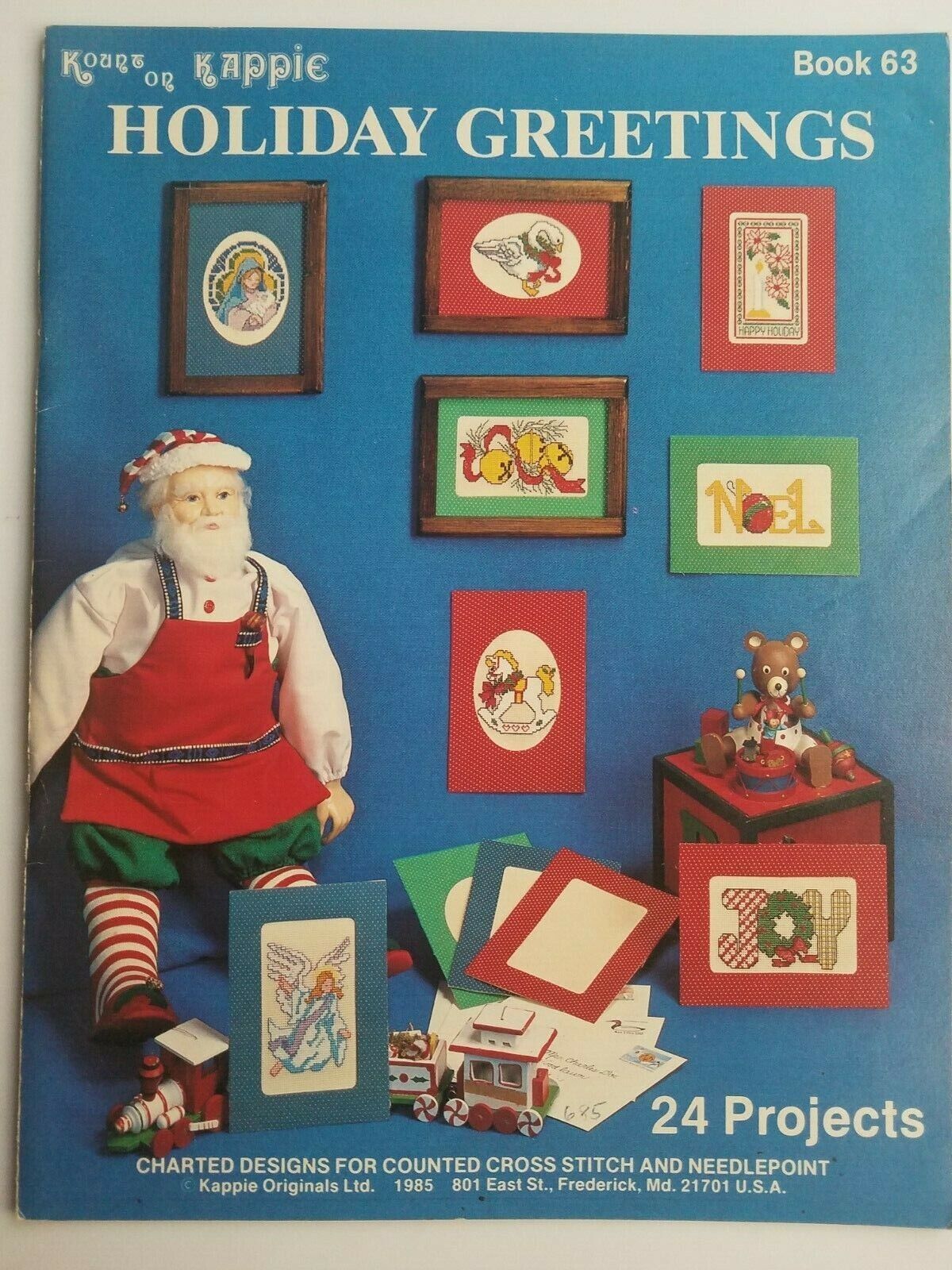 Kappie Holiday Greetings counted cross stitch book 63 - $6.00