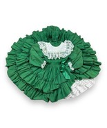 Vtg Kids Avenue Little Girls Party Pageant Lace Ruffle Green White Full ... - £50.21 GBP