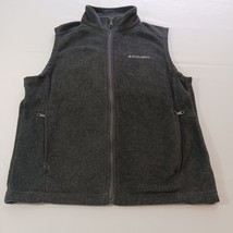 Columbia XM1024 Granite Mountain Fleece Vest Men&#39;s Size S Gray Full Zip Pockets - $15.04