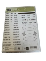 Stampin Up Clear Acrylic Stamps Thoughtful Banners Words Phrases Card Se... - $9.99