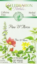 Celebration Herbals Pau D&#39;arco Inner Bark Tea Wc 24 Bag, 0.02 Pound - £9.68 GBP