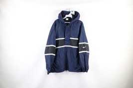 Vintage 90s Nike Mens Medium Travis Scott Mini Swoosh Hooded Anorak Jacket Blue - £63.19 GBP