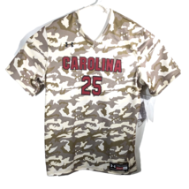 South Carolina Gamecocks Baseball Shirt #25 Mens XL Beige Camo Under Armour Top - $79.29