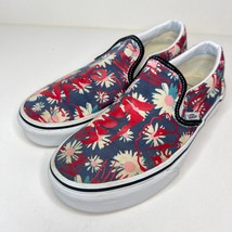 Vans Old Skool Skater Shoes Womens 5.5 Slip On Sneakers Low Top Red Blue Floral - £18.68 GBP