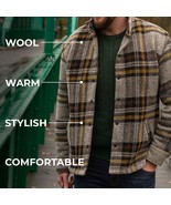 XS Warm men&#39;s sheep wool plaid jacket. Business comfortable warm jacket.... - $140.00