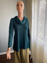 Women&#39;s AB Studio Green Cowl Neck Top, Small Poly-blend, NWT - £10.71 GBP