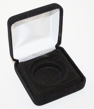 Lot of 25 Black Felt COIN DISPLAY GIFT METAL BOX holds 1-IKE or Silver E... - $93.46