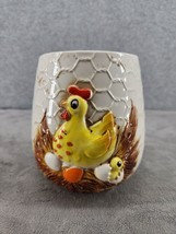 Sears &amp; Roebuck Kitchen Ceramic Canister Chicken And Egg 6&quot; - No Lid Has... - £12.58 GBP