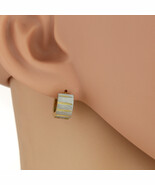 Two Tone (Silver & Gold Tone) Huggie Hoop Earrings - $21.99