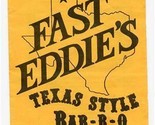 Fast Eddie&#39;s Texas Style Bar B Q Menu Tahoe City California  - £14.01 GBP