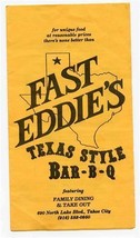 Fast Eddie&#39;s Texas Style Bar B Q Menu Tahoe City California  - £13.93 GBP