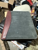 Vintage FRANKLIN QUEST Classic Planner Binder Leather Black&amp;Tan Zip Made... - $59.39
