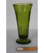 Vintage Indiana Glass 1970s Avocado Green Harvest Grape 7 1/2 Inch Foote... - £11.99 GBP