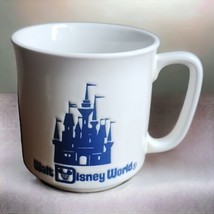 Vintage Disneyland Cinderella's Castle Blue White Embossed Mug Made in Japan - $19.80