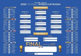 FIFA World Cup 2018 POSTER Russia Soccer Tournament Fill-In Scores Wall ... - £9.40 GBP+