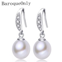 00 nature fresh water pearl fashion drop earring with 925 silver tear shape pearl women thumb200