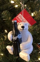 Kurt Adler Christmas Ornament Coca Cola Polar Bear Holding Coke Bottle - £12.47 GBP