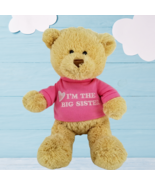 Teddy Bear Plush GUND Big Sister  Stuffed Animal Toy T-Shirt Pink 12” Si... - £11.30 GBP