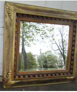 Beveled Mirror in Gold Wood Ornate Frame  Wall Classic Decor 36 X 32 - $195.28 CAD