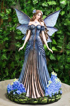 Large 17&quot;H Blue And Purple Beautiful Lavender Garden Meadows Fairy Figurine - £94.26 GBP