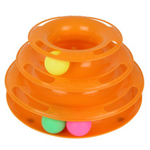 Pet Cat Crazy Ball Disk Interactive Toys Amusement Plate Trilaminar Funny Toy(D0 - £18.76 GBP